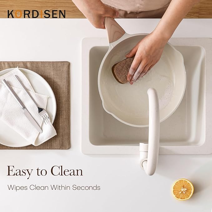Kordisen Nonstick Ceramic Frying Pan Set, 3 Piece Ceramic Skillet Set, Healthy - Image 6