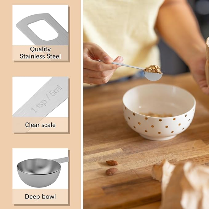 1PCS 1tsp Single Measuring Spoon, Stainless Steel Individual Teaspoons Only - Image 3