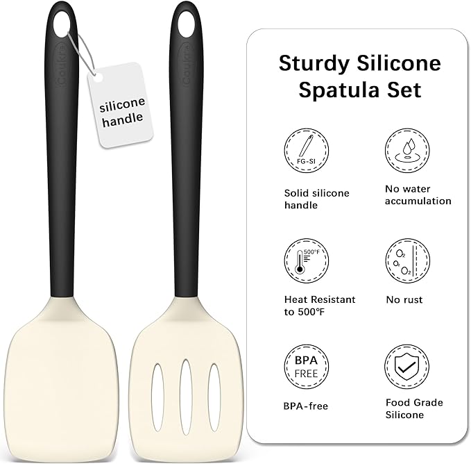 Coukre 2 Pack Silicone Spatula Set, High Heat Resistant, BPA Free Kitchen - Image 2