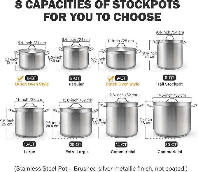 Cooks Standard Stockpots Stainless Steel, 16 Quart Professional Grade Stock Pot - Image 2
