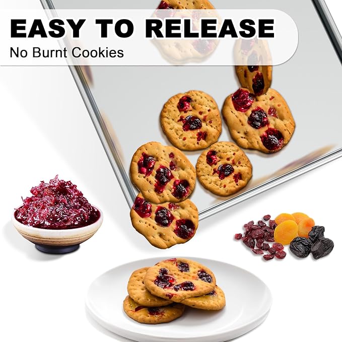 24 Inch Baking Sheet Pans with Rack Set, Natural Aluminum Cookie Sheet - Image 7