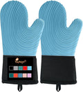 Silicone Oven Mitts-13.6 in Extended Oven Mitts Heat Resistant 500F, Oven Gloves by Tayfeim