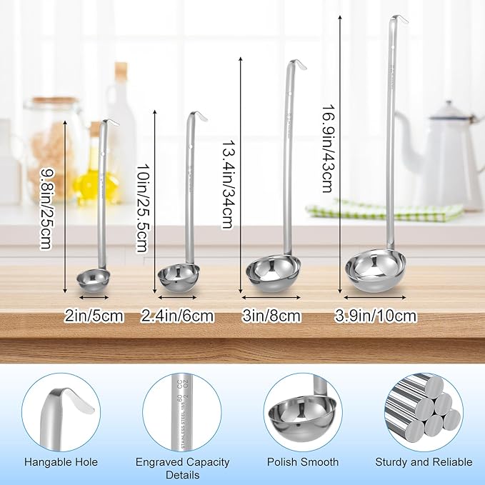 8pcs Stainless Steel Soup Ladle - Image 2