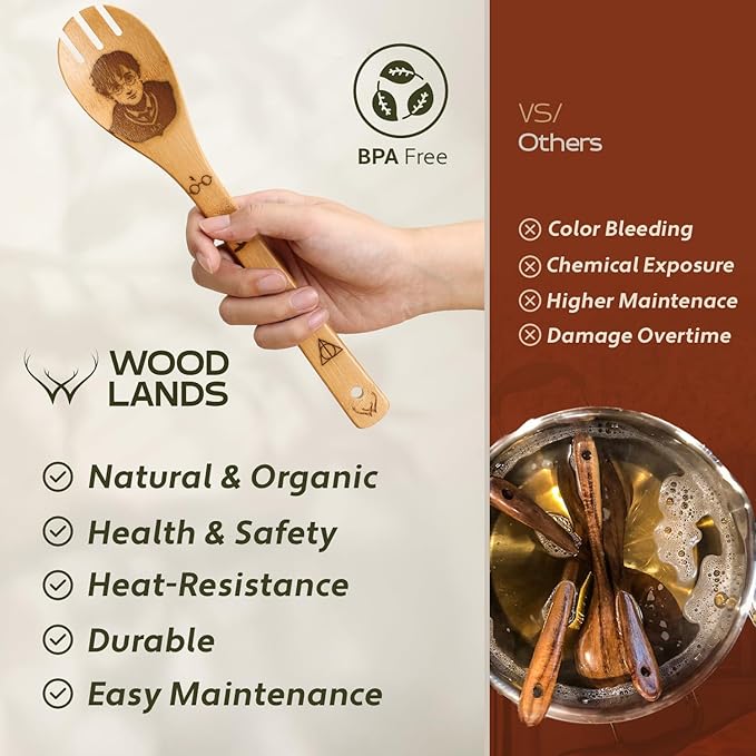 Harry Gifts for All Potter Fans Wooden Spoons for Cooking - Image 6