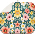 Large Blue Floral Spring Dish Drying Mat by Scritism