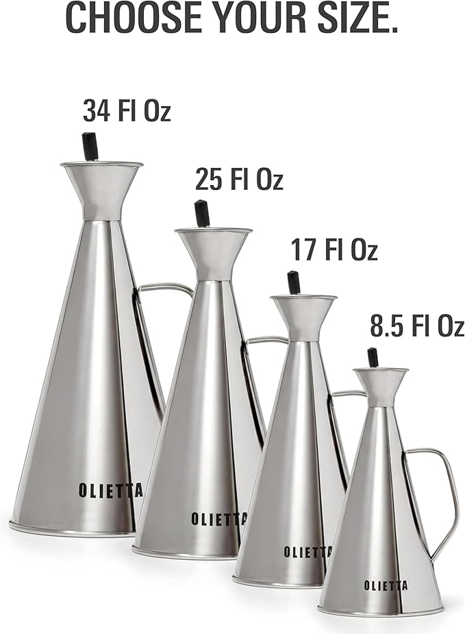 Olietta Olive Oil Dispenser Bottle Stainless Steel Non Drip Leak Proof No Mess - Image 8