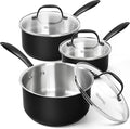 MICHELANGELO Stainless Steel Saucepan Set, Triply-Base Sauce Pan by Michelangelo