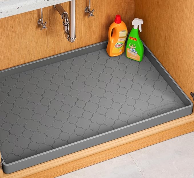 Jin&Bao Waterproof Under Sink Mat 37" x 19", Thick Silicone Mat Cabinet by Jin%26Bao