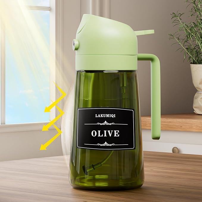 LAKUMIQI 2 in 1 Oil Sprayer for Cooking, 16oz Olive Oil Dispenser Bottle for - Image 5