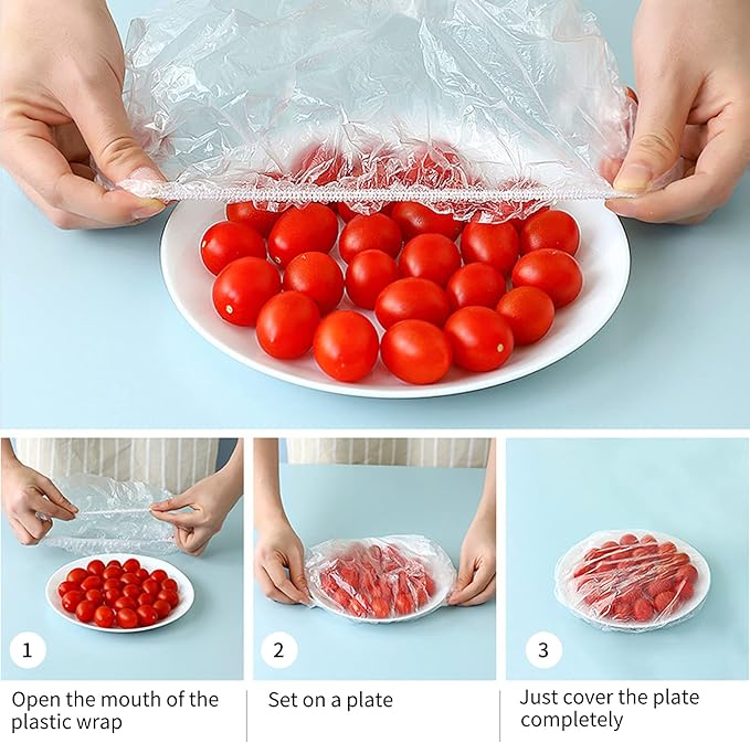 Homelove 150pcs Plastic Bowl Covers Food Cover Dish Covers, Reusable Elastic - Image 4