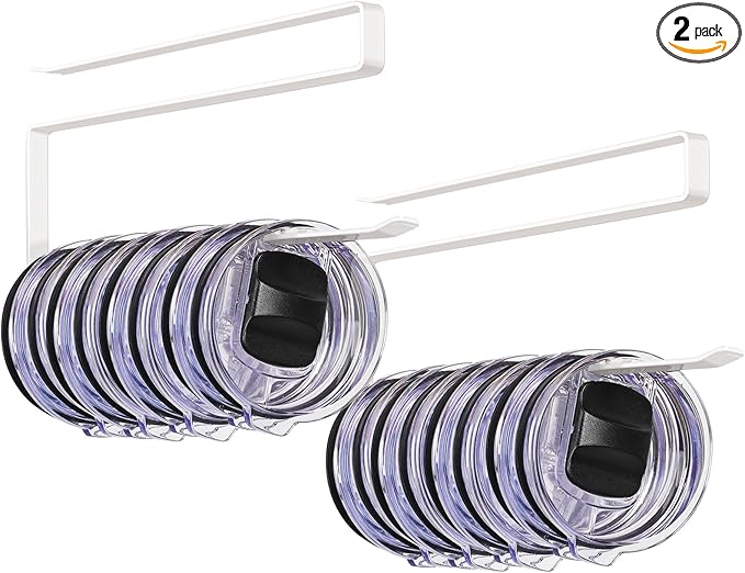 Tumbler Lid Organizer 2 Pack Tumbler Lid Storage Hook Up to 20 Lids, Space by Lucasden