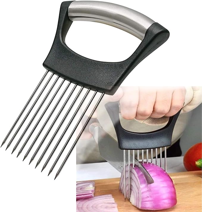 Stainless Steel Onion Holder for Slicing, Onion Slicer Holder, Onion Cutter for by QPEY