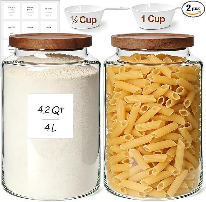 ComSaf 2Pcs Wide-Mouth Flour Sugar Storage Containers by ComSaf