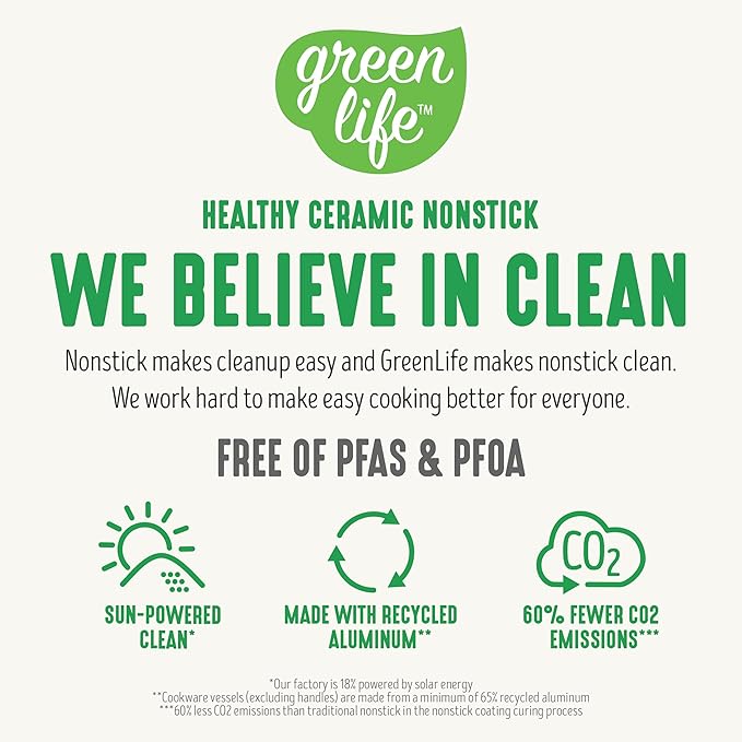 GreenLife 16 Piece Nonstick Cookware Set, Soft Grip Non-Toxic PFAS-Free Ceramic - Image 9