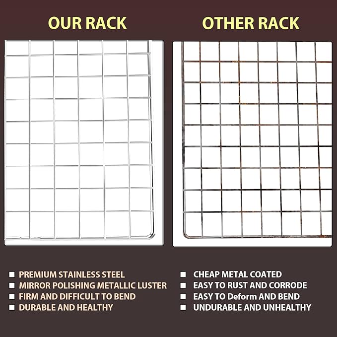 Cooling Rack for Baking 2-Pack, 16x10 Inches Baking Rack, Thick Wire Cookie - Image 4