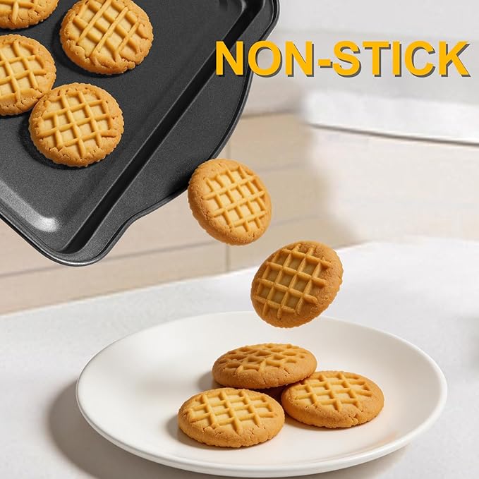 Baking Sheet Set of 2-17" x 11" x 0.5" Carbon Steel Cookie Sheet - Image 7