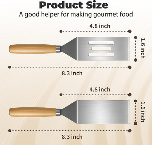 2Pcs Stainless Steel Spatula Set, Mini Serving Spatula - Image 2