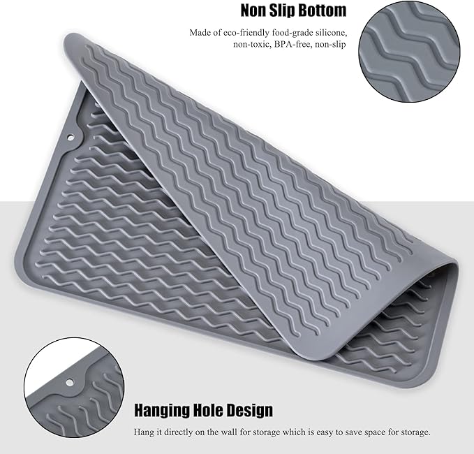Large 24" x 18" Silicone Dish Drying Mat - Image 4