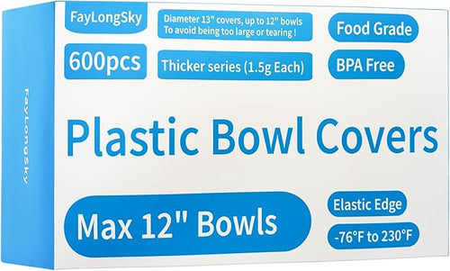100 Boxed Bowl Covers Bread Proofing Plastic Wrap by FAYLONGSKY