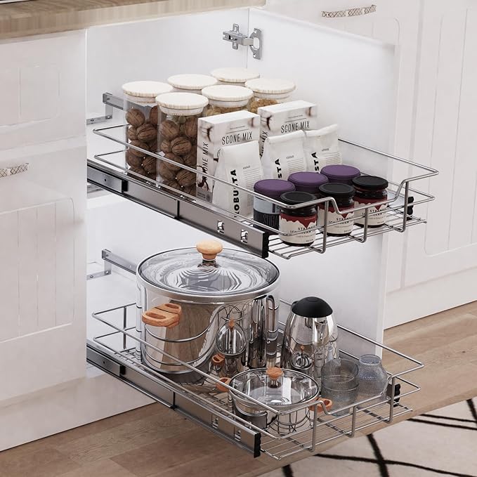 Pull Out Cabinet Organizer 11" W X 22" D, Slide Out Drawers - Image 5