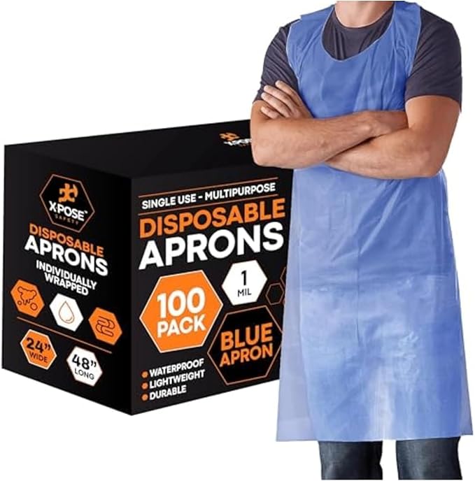 Xpose Safety 48, 000 Blue Plastic Disposable Aprons by XposeSafety