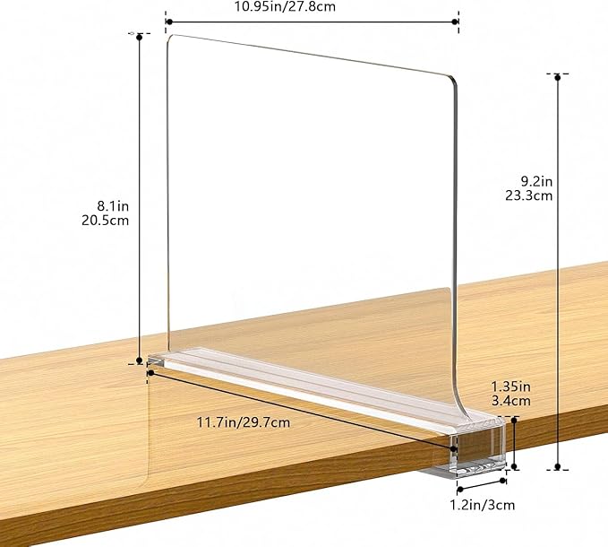 8 PCS Shelf Dividers for Closet Organization Acrylic Clear Closet Shelf Divider - Image 2