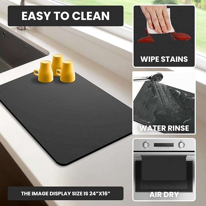 Dish Drying Mat Super Absorbent – 17" x 31" Coffee Mat - Image 7