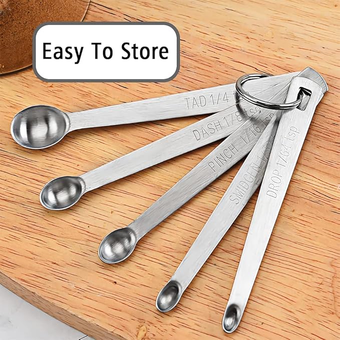 5PCS 1/4 Teaspoon Single Tiny Measuring Spoon, Small Individual Stainless Steel - Image 4