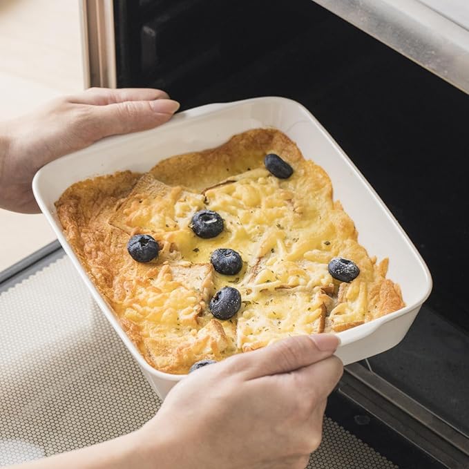 HOMBENE 1.2 QT White Casserole Dish, Lasagna Pan - Image 4