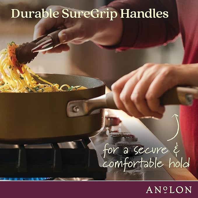 Anolon Advanced Hard Anodized Nonstick Deep Frying Pan/Skillet - Image 4