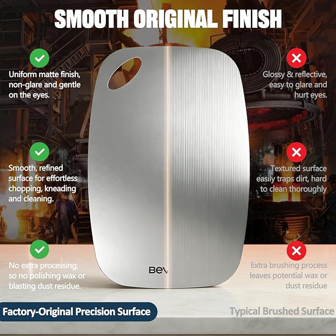 Real 100% Pure Titanium Cutting Board Non-Toxic Set of 2 - Image 5