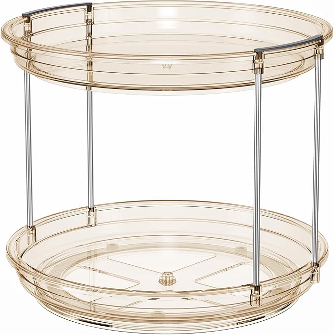 LAMU 2 Tier Lazy Susan Turntable Organizer 10.6'' Rotating Spice Rack - Image 9