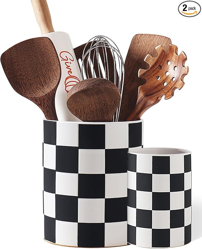 Checkered Kitchen Utensil Holder by Swkien