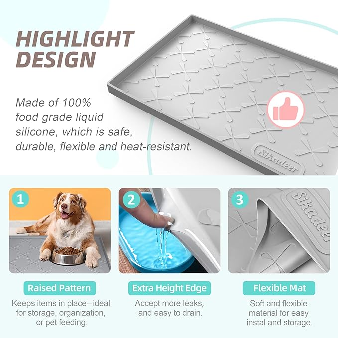 SIKADEER Under Sink Mat Waterproof 34" x 19", Silicone Mat Kitchen Drawer Shelf - Image 5
