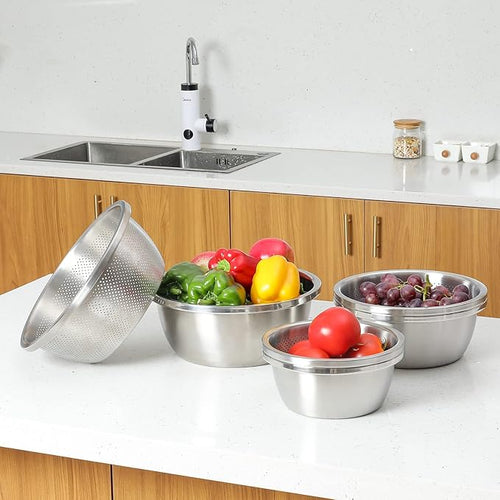 304 Stainless Steel Microporous Colander, 5QT Large Capacity - Image 2