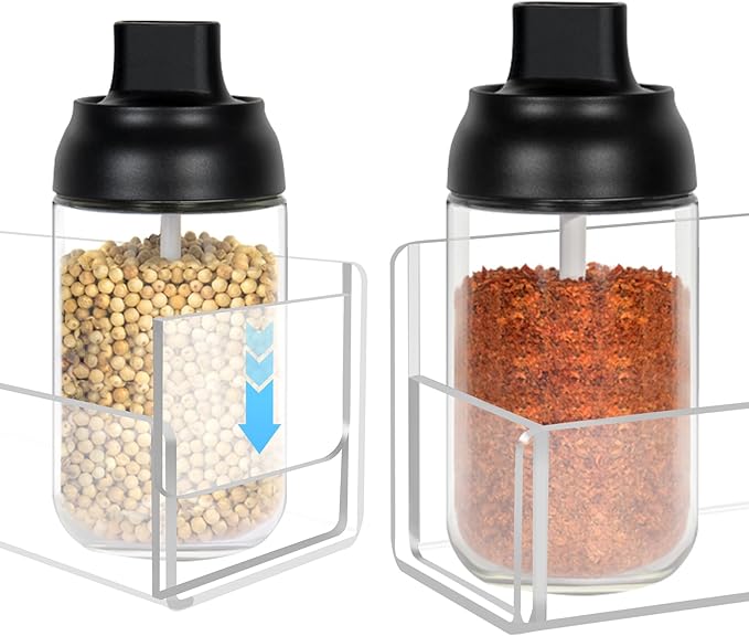 Acrylic Spice Rack Wall Mount-12 Inch, 2 Pack Hanging Seasoning Rack Organizer - Image 2