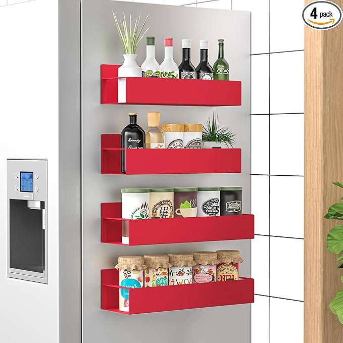 HuggieGems 4 Pack Magnetic Spice Storage Rack Organizer by HuggieGems