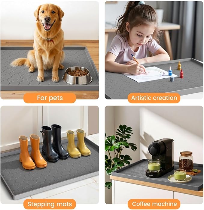 Jin&Bao Waterproof Under Sink Mat 40" x 22", Thick Silicone Mat Cabinet - Image 7