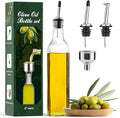 AOZITA 17oz Clear Glass Olive Oil Dispenser Bottle - 500ml Oil & Vinegar Cruet by AOZITA