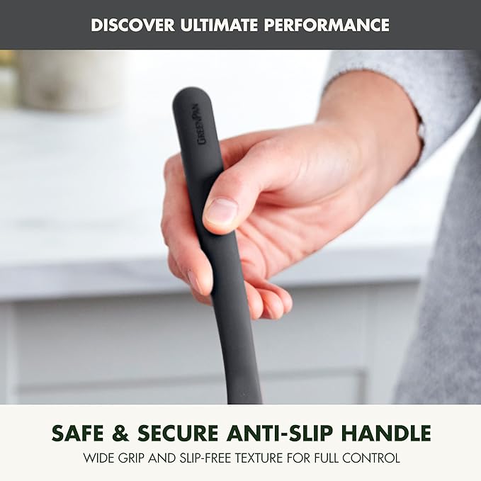 GreenPan Silicone Solid Spoon, Mixing Stirring Serving, Cooking Kitchen Utensil - Image 5