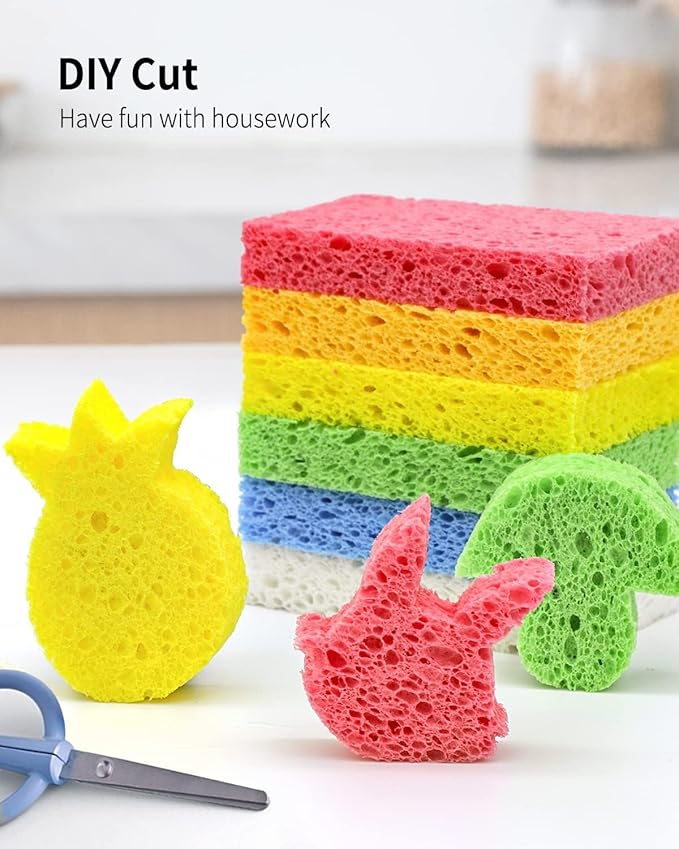 ARCLIBER Cellulose Sponges, Heavy Duty Scrub Kitchen Sponge, Clean Tough Messes - Image 4