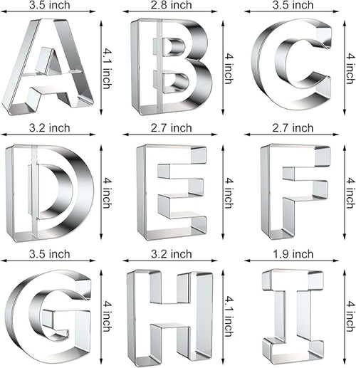 4 Inch Alphabet Letter Cookie Cutter Set - Image 2