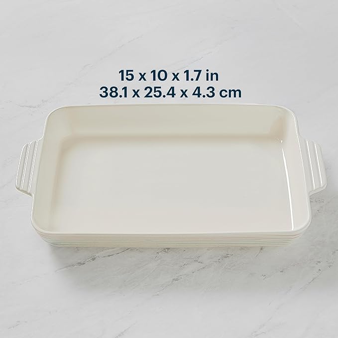 Pyrex 4QT Rectangular Ceramic Baking Dish, Casserole Dish - Image 4