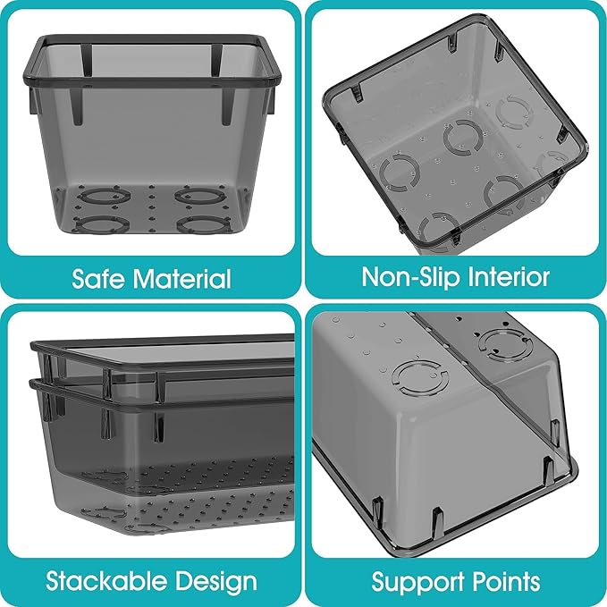 StorMiracle 28 PCS Clear Plastic Drawer Organizers Set, 4 Size Desk Drawer - Image 3