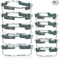 VERONES 10 Pack Glass Meal Prep Containers, Airtight Glass Lunch Containers by VERONES