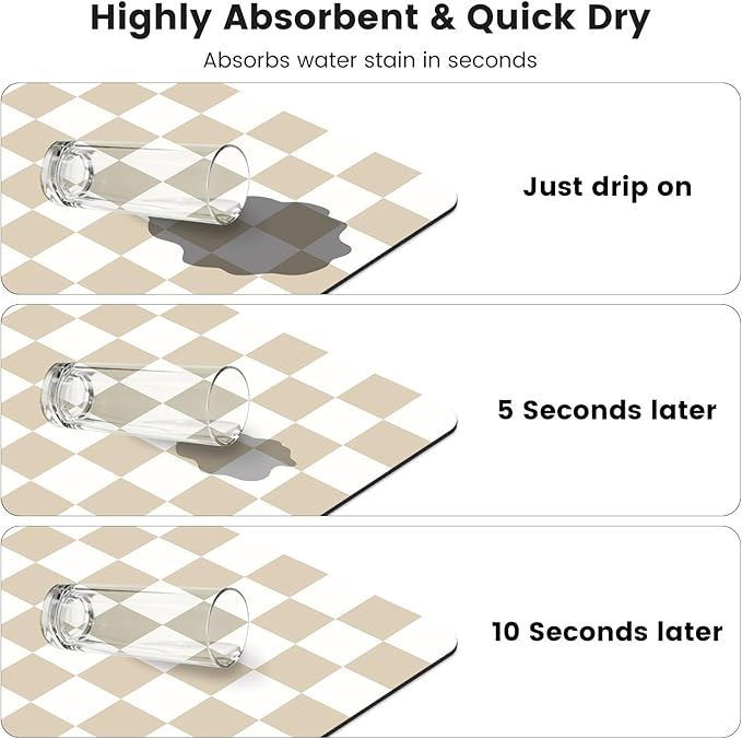 16" x 24" Checkered Dish Drying Mat - Image 6