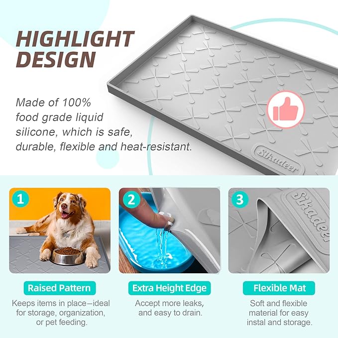 SIKADEER 31" x 22" Under Sink Mat Waterproof, Silicone Mat Kitchen Drawer Shelf - Image 4