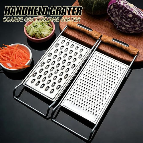 2 Pack Cheese Grater Handheld, Stainless Steel Zester Set of 2, Kitchen Flat - Image 2