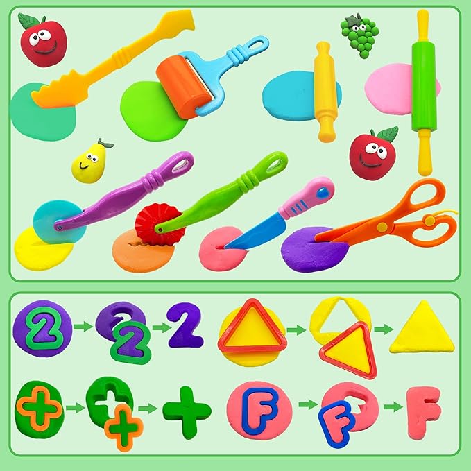 iShyan Dough Tools 55 PCS Dough Play Tools Set - Image 3
