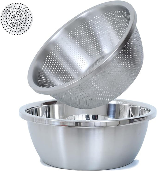 304 Stainless Steel Microporous Colander, 2.5QT Large Capacity by Paoli